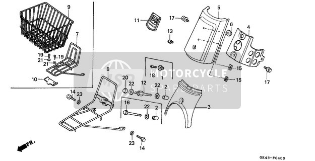 Honda C50S 1992 Obere Abdeckung/Frontgepäckträger für ein 1992 Honda C50S